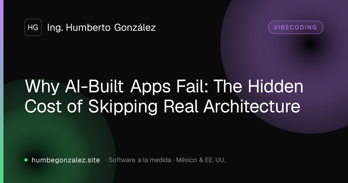 Why AI-Built Apps Fail: The Hidden Cost of Skipping Real Architecture
