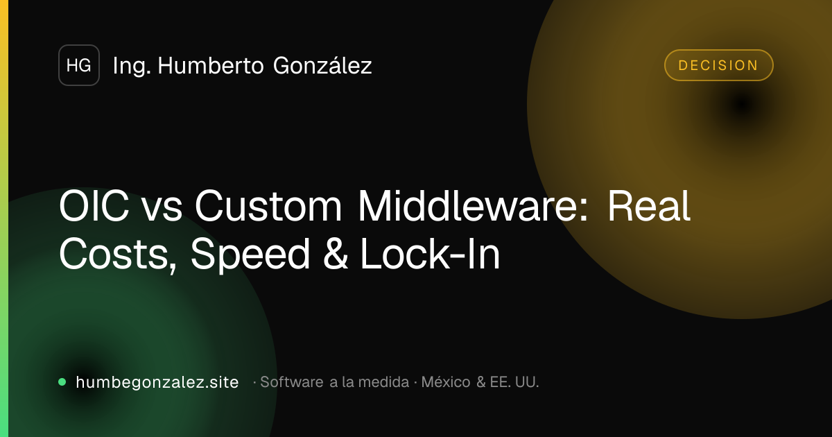 OIC vs Custom Middleware: Real Costs, Speed & Lock-In